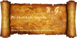 Milkovich Gerda névjegykártya